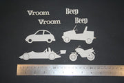 2CRAFTY  Chip Board - Cars  m00051